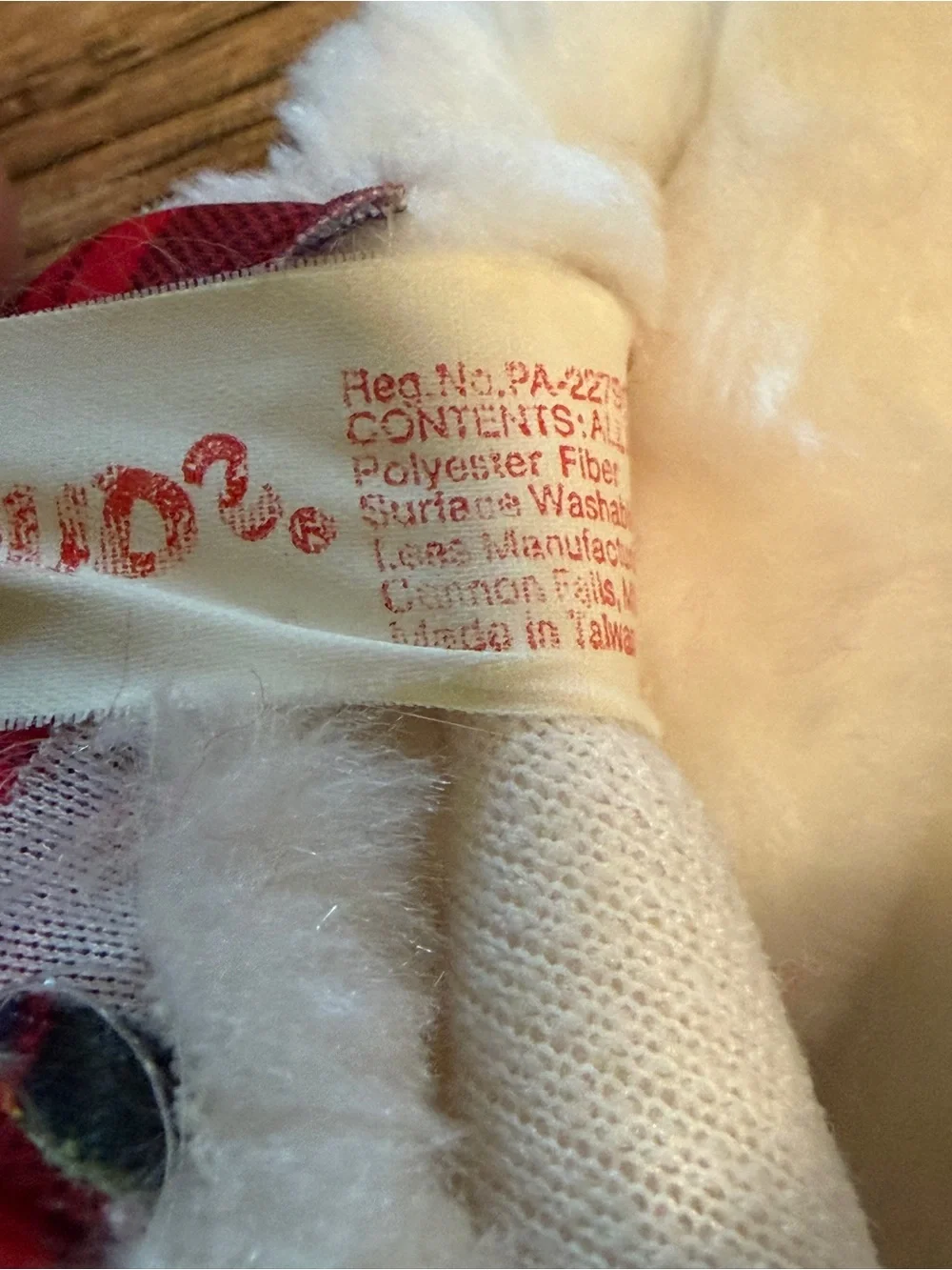 Vintage 1987 Mac Bear Plush Teddy Bear Christmas Stocking Lees Mfg. Co. Tartan